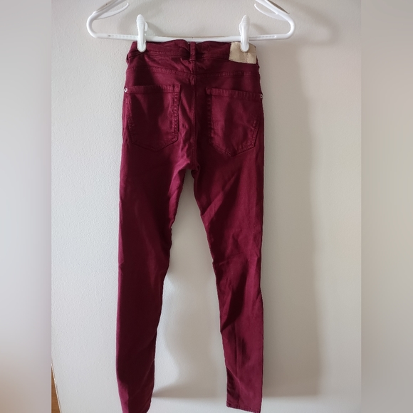 Zara Trafaluc Red Skinny Jeans, size 00 - Picture 2 of 3